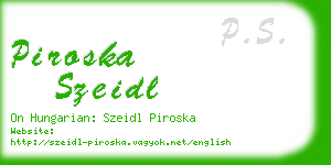 piroska szeidl business card